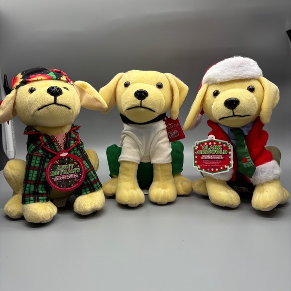 Raising Cane's Lot 3 Christmas Vacation Aunt Bethany Clark Eddie Dog Plush - Picture 1 of 7